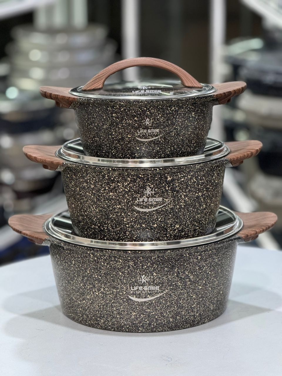 سرویس قابلمه 6 پارچه گرانیت لایف اسمایل مدلP5