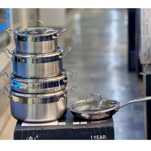 سرویس قابلمه کف لیزری 10 پارچه استیل لایف اسمایل