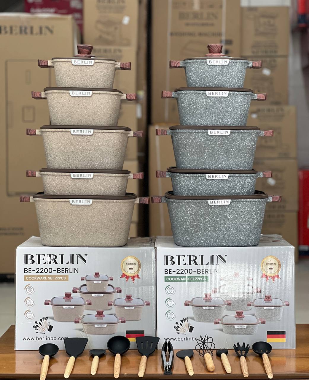 سرویس قابلمه مربعی ده پارچه برلین مدل BE_2200