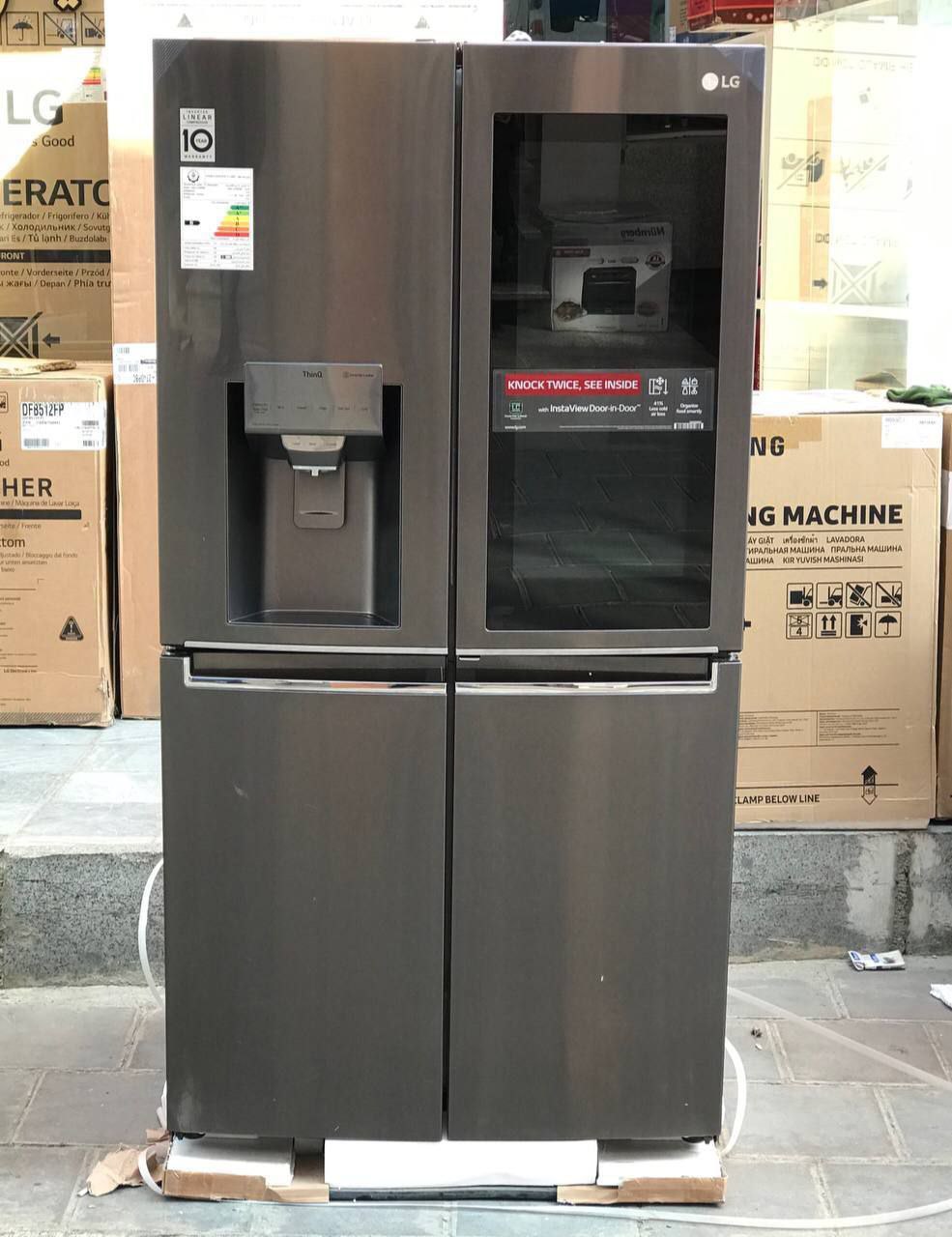 یخچال فریزر ساید بای ساید الجی رنگ دودی مدل GC-X24FFCBB