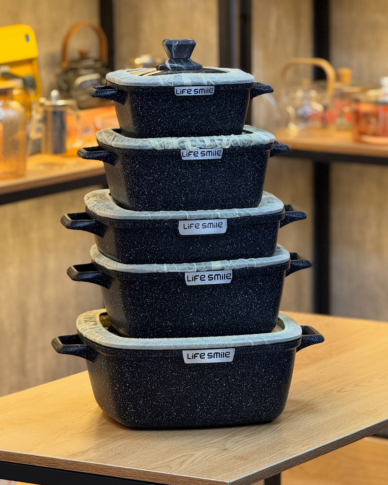 سرویس قابلمه جدید مربعی برند لایف اسمایل مدلSPHM_S_GL