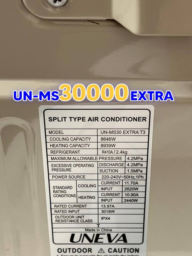 کولرگازی 30 هزار یونیوا متور سنگین مدل UN-MS30 EXTRA T3